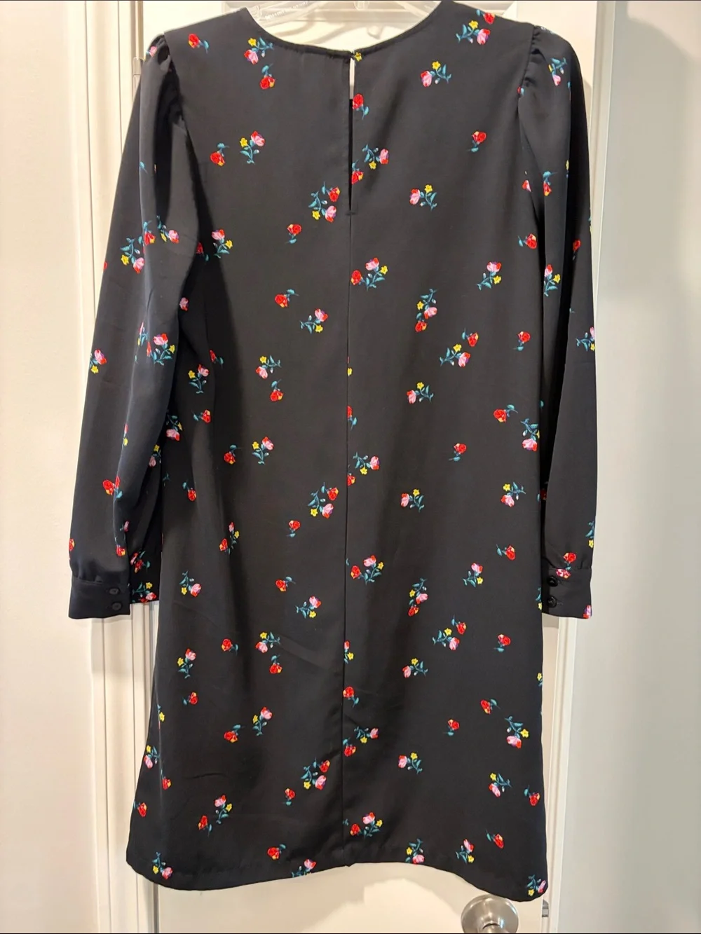 Old Navy Black Dress with Red Floral Print